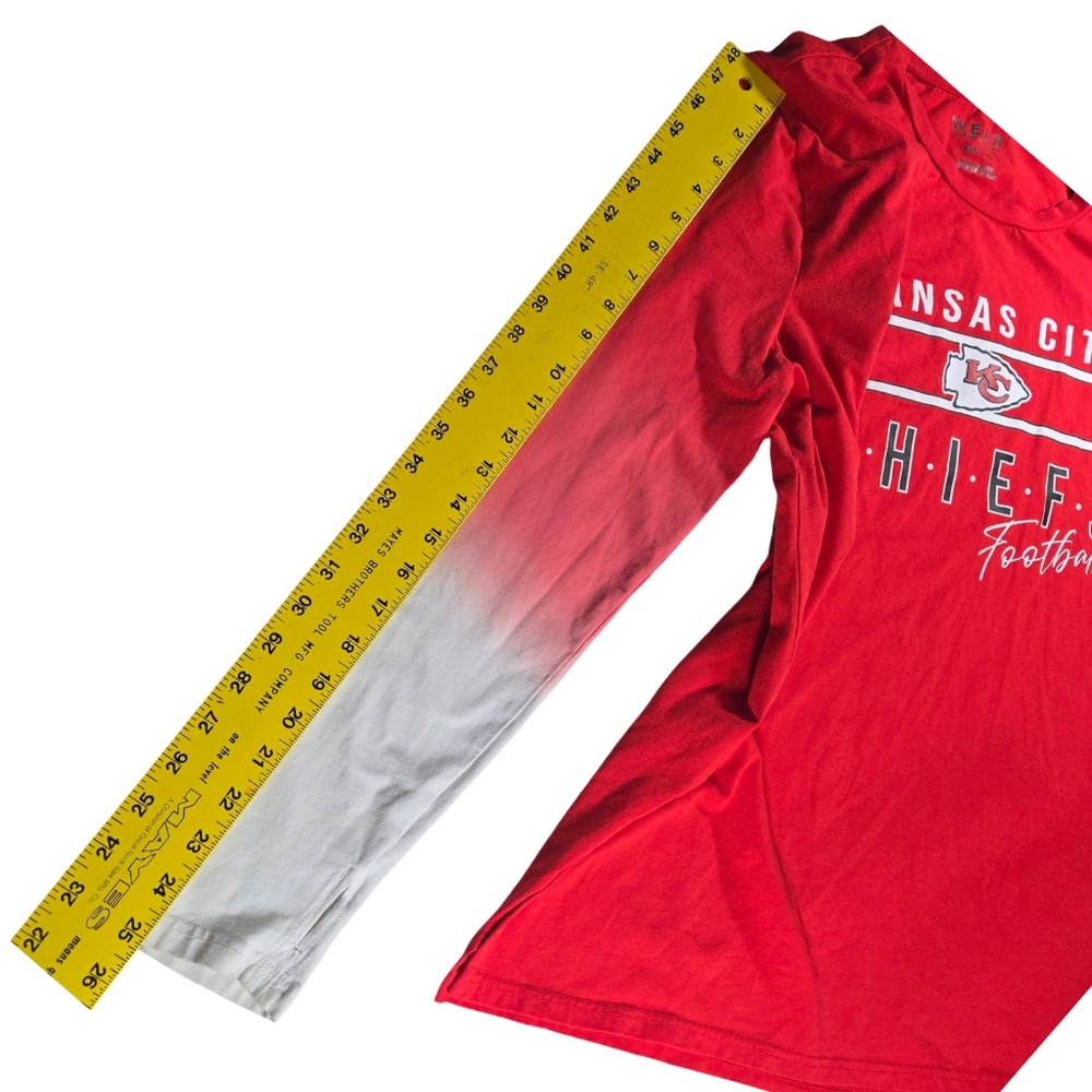 Kansas City Chiefs Red and White Long Sleeve Tee - Picture 4 of 5